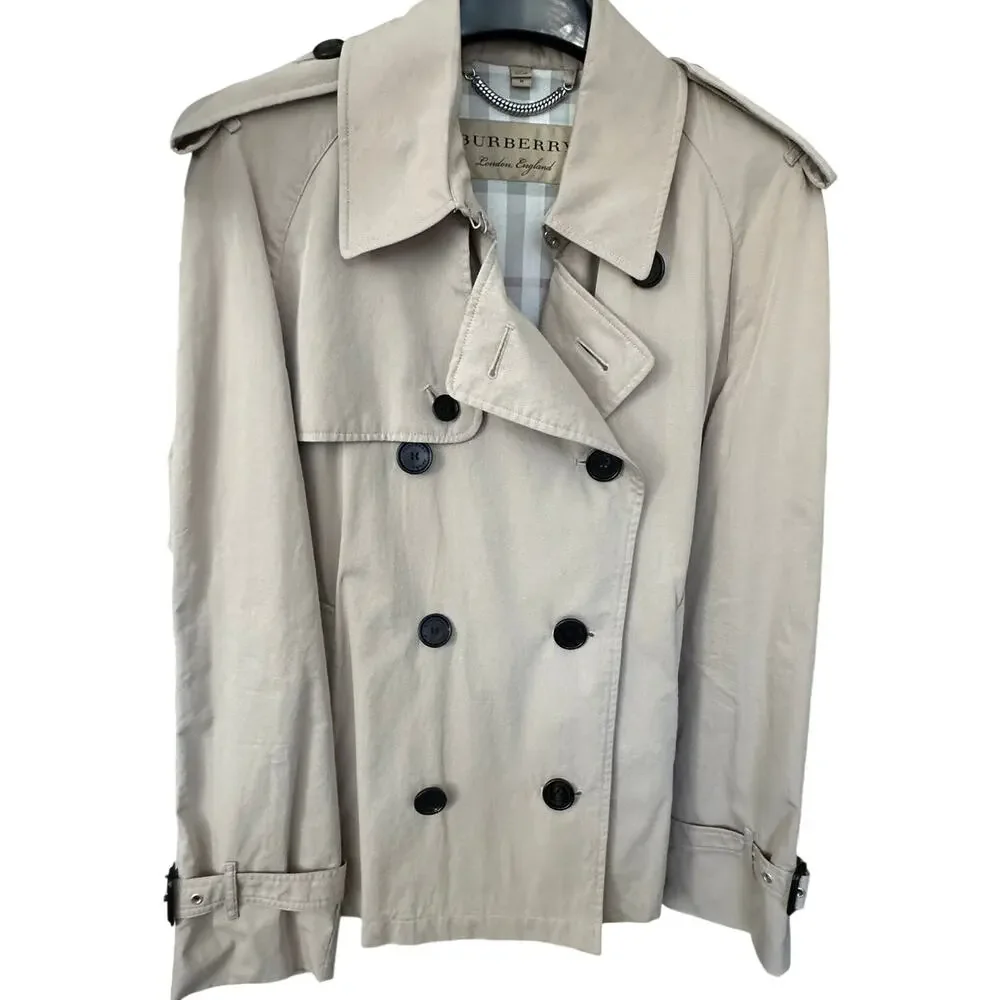 Burberry Men's Westbridge Short Trench Coat Cotton Gabardine (Size M)
